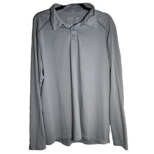 Triple Aught Design Gray Men's Activewear Polo Henley Shirt Size Large